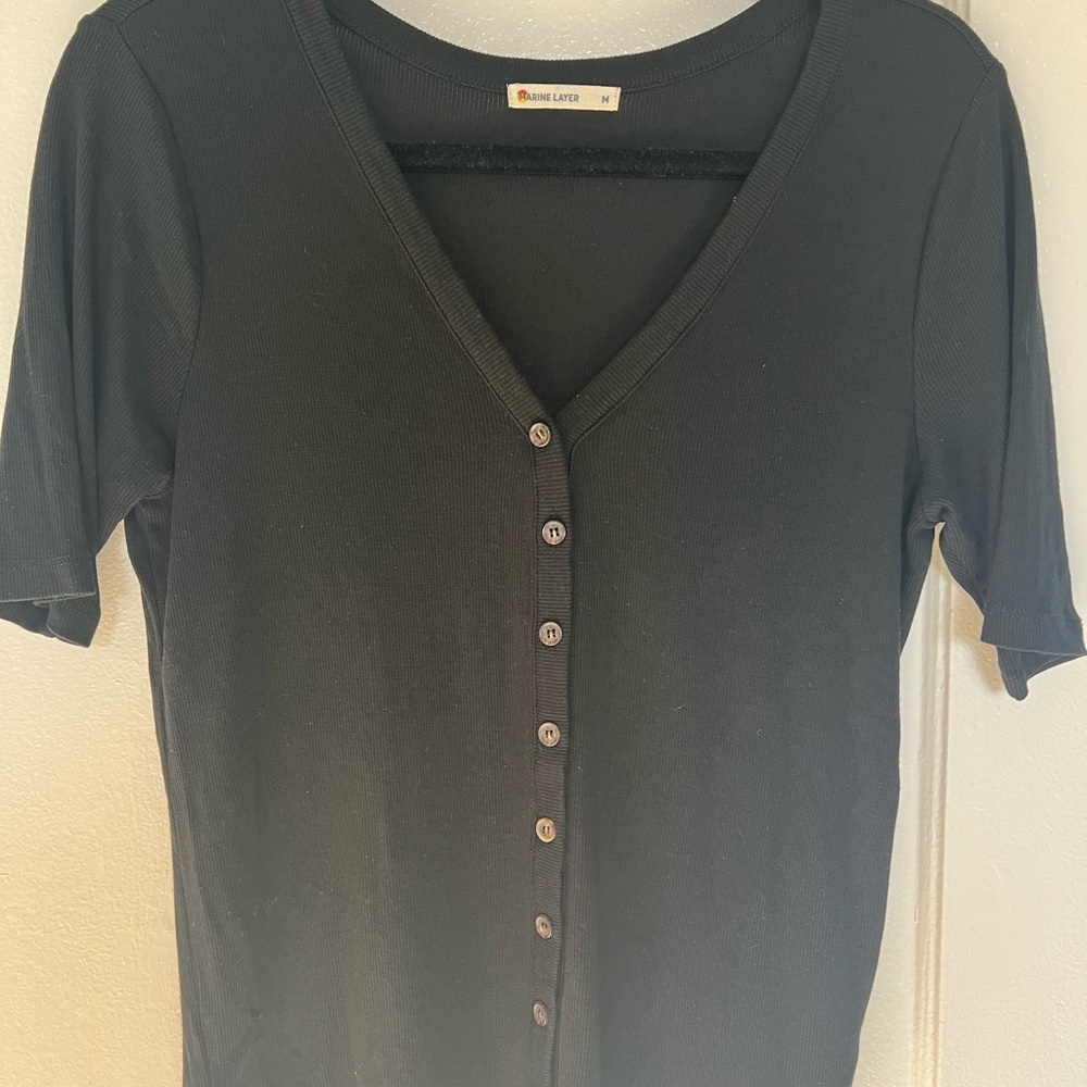 Marine Layer Black Button-Down Women's Shirt